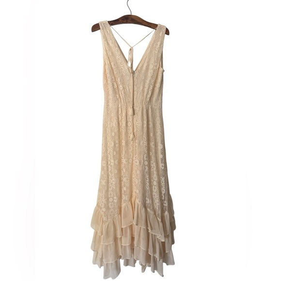 NWT SUNDANCE Champs De Fleur Dress Ivory Cream Lace Ruffle Midi Size Large - Picture 7 of 14